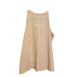 Nike Women's Size L Pink Just Do It Swoosh Logo Cursive Tank Top The Nike Tee